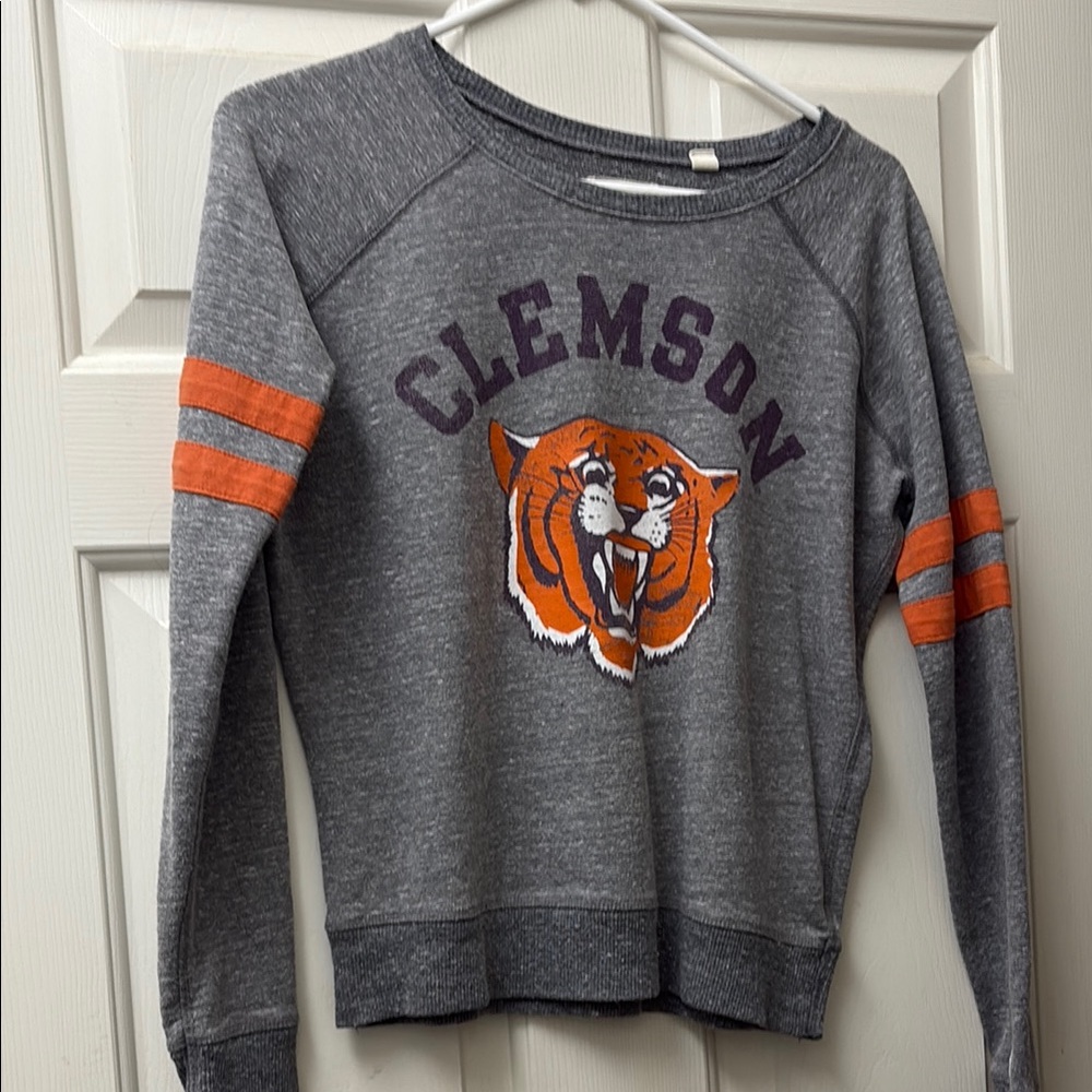 Clemson Women's Gray and Orange Sweater